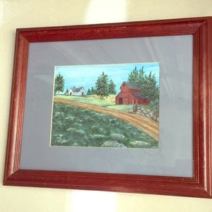 Hand painted art with Matt and frame. 😊